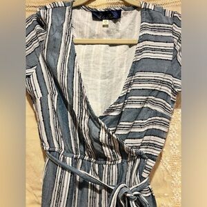 Blue Rain Wrap Style Dress Womens Size Medium